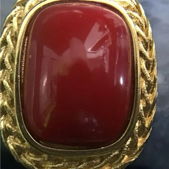 Givenchy Elegant Red and Gold Earrings - Picture 5 of 13